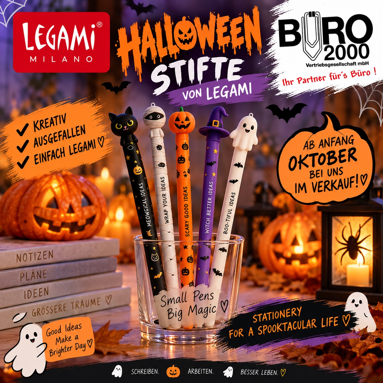 Legami #Halloween #HalloweenStifte #NeueProdukte #Stifte #Geschenkideen #Schreibwaren #Buero_2000 #Sinsheim #Fachhandel #Büro 2000